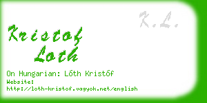 kristof loth business card